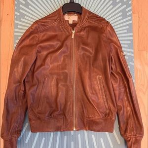 Michael Kors Brown Leather Jacket